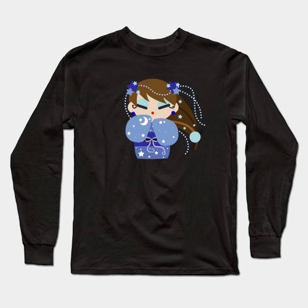 Moon Kokeshi Long Sleeve T-Shirt by saradaboru